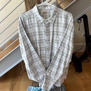 Faherty Button Down Shirt. Brushed Cotton. XL. Grey/Blue Check.